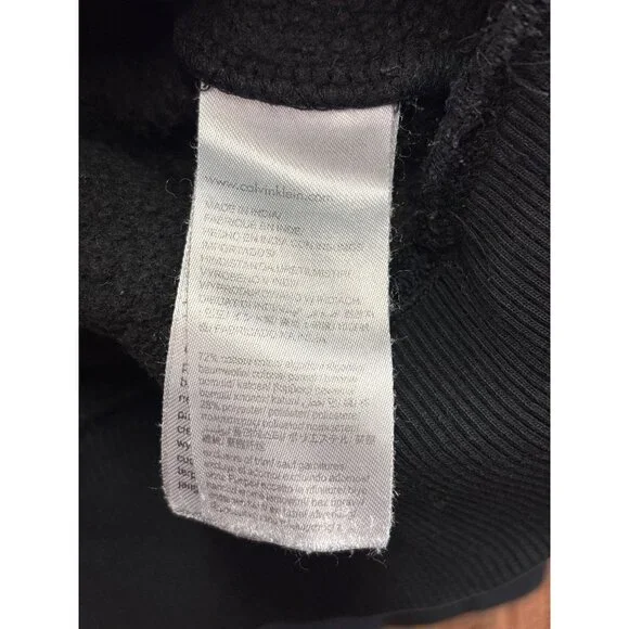 Calvin Klein Black 1/4 Zip Pullover Sweatshirt Size L - Picture 3 of 6